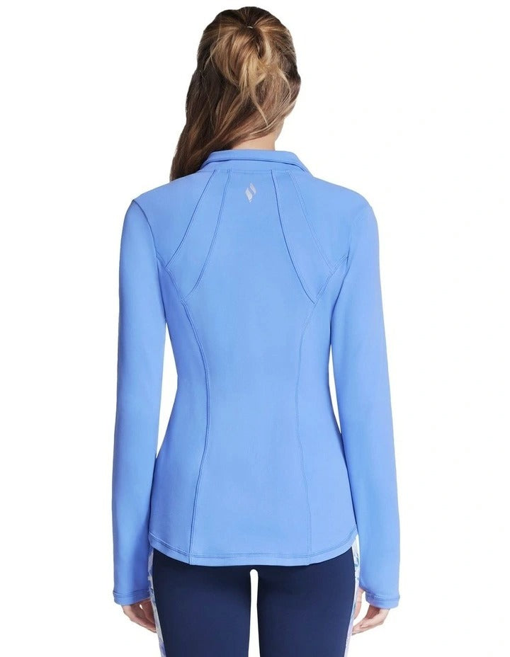 Skechers JA132 Peri Go Walk Jacket in Blue women’s front view