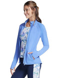 Skechers JA132 Peri Go Walk Jacket in Blue women’s front view