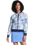 Skechers Go Walk Seascape Floral Reversible Jacket Blue front view