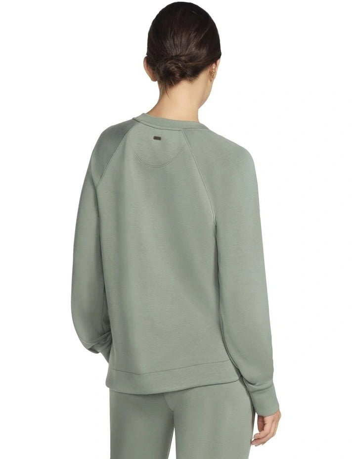 Skechers Skechluxe Elevate Crewneck in Green LT152 TPOL – Women’s soft crewneck top made with Skechweave Elevate fabric, relaxed fit, and stylish comfort