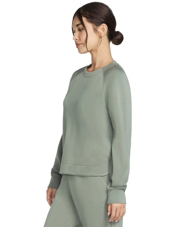 Skechers Skechluxe Elevate Crewneck in Green LT152 TPOL – Women’s soft crewneck top made with Skechweave Elevate fabric, relaxed fit, and stylish comfort