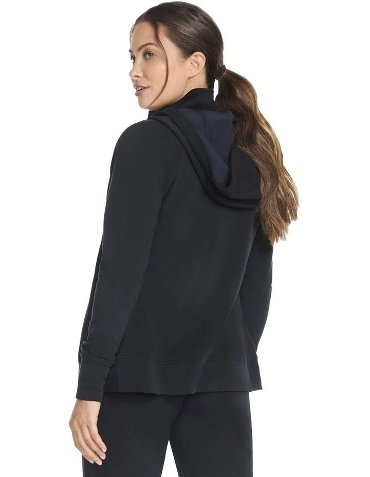 Skechers Skechluxe Elevate Full Zip Jacket JA196 in Black – Women’s premium zip-up jacket with sleek design, soft fabric, and versatile everyday style