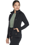 Skechers Skechluxe Elevate Full Zip Jacket JA196 in Black – Women’s premium zip-up jacket with sleek design, soft fabric, and versatile everyday style