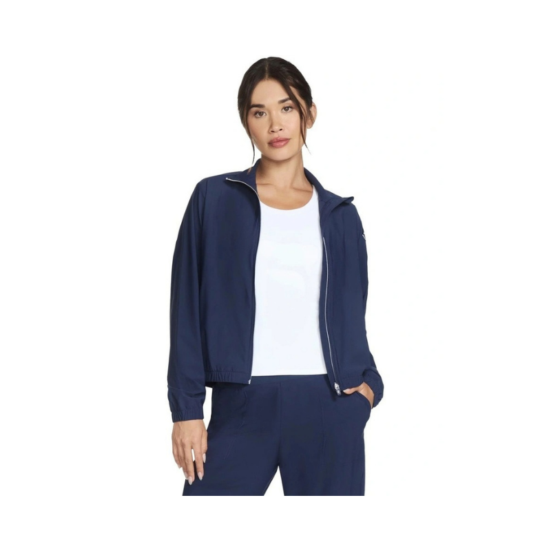 Skechers JA167 Journey Full Zip Jacket in Blue – Women’s athletic zip-up jacket with lightweight design, sleek fit, and versatile casual style