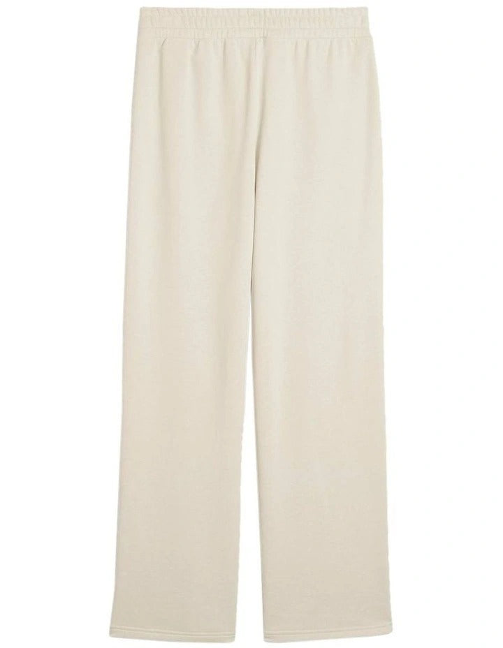 Puma Essentials No.1 Logo Straight Pants in cotton polyester blend with elastic waistband and embroidered logo