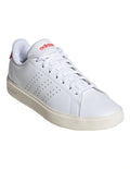 Adidas Advantage 2.0 Shoes in White with synthetic textile upper, Cloudfoam midsole, and low heel design for comfort