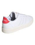 Adidas Advantage 2.0 Shoes in White with synthetic textile upper, Cloudfoam midsole, and low heel design for comfort