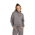 Rockwear Travel Hip Half Zip Hoodie in Almond, women's cozy hoodie with front pockets, relaxed fit, and hip-length silhouette for comfort and style.
