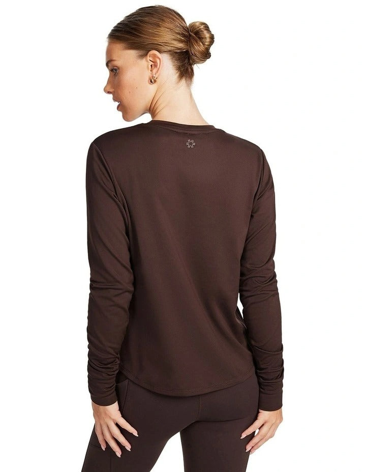 Rockwear Thermal Long Sleeve Crew Top in Chocolate