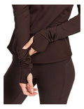 Rockwear Thermal Long Sleeve Crew Top in Chocolate