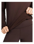 Rockwear Thermal Long Sleeve Crew Top in Chocolate
