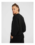 Rockwear Travel Hip Length Crew Sweater in Black, women’s relaxed fit, long sleeve sweater for everyday comfort and style.