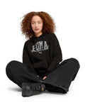 Puma Class Relaxed Hoodie in cotton and recycled polyester with graphic rubber print and adjustable hood
