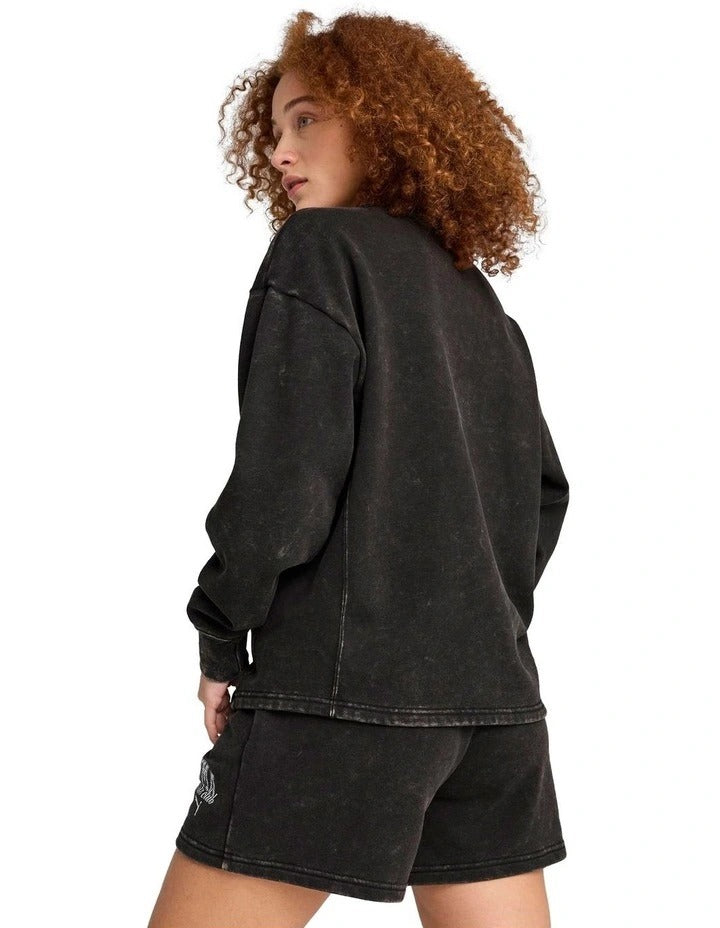 Puma Class Comfort Crew Jumper with vintage washed finish and graphic rubber print