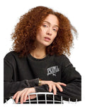 Puma Class Comfort Crew Jumper with vintage washed finish and graphic rubber print