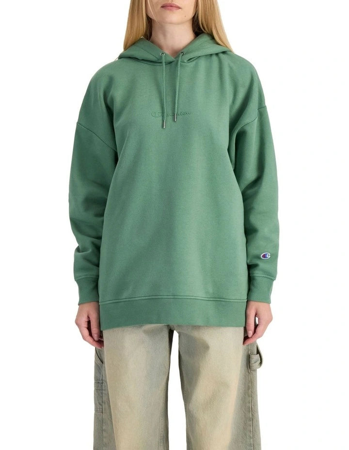Oak green Champion tonal script logo hoodie