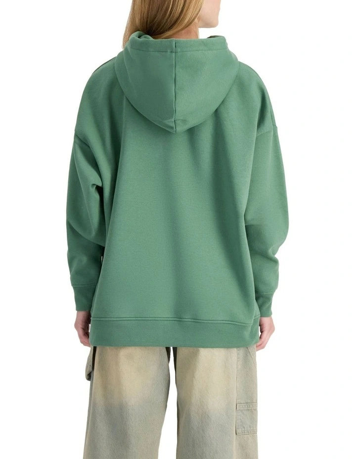 Oak green Champion tonal script logo hoodie