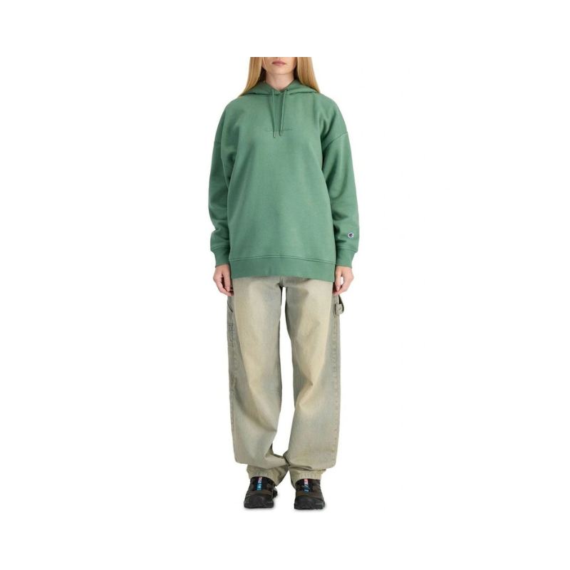 Oak green Champion tonal script logo hoodie