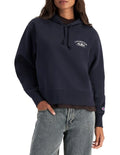 Champion Graphic Hoodie in Deep Navy – Classic pullover hoodie with bold logo print, premium fabric, and relaxed streetwear style.
