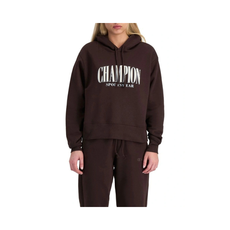Champion Graphic Hoodie in Brown – Stylish casual pullover with bold logo design, premium fabric, and comfortable fit.
