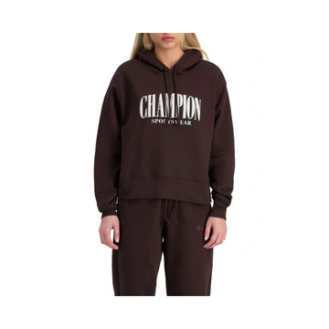 Champion Graphic Hoodie in Brown – Stylish casual pullover with bold logo design, premium fabric, and comfortable fit.