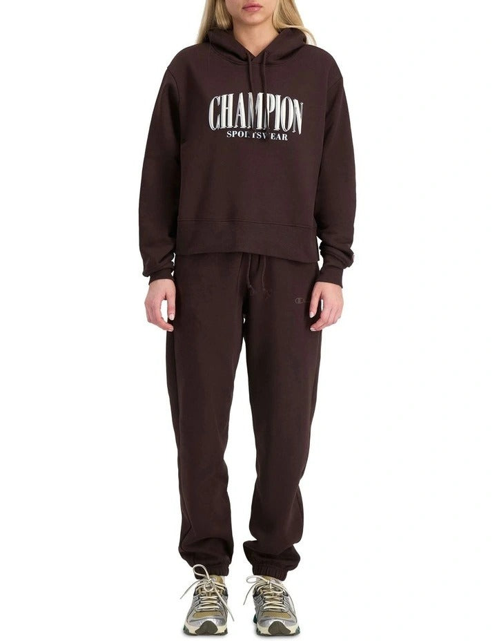 Champion Graphic Hoodie in Brown – Stylish casual pullover with bold logo design, premium fabric, and comfortable fit.