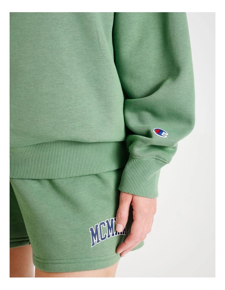 Champion oak green crew neck jumper with logo