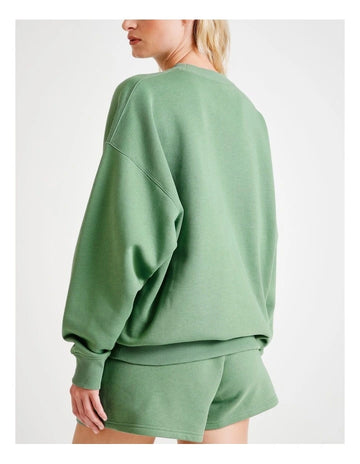 Champion oak green crew neck jumper with logo