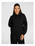 Rockwear Plush Fleece Hoodie in Black, women's soft, cozy, and relaxed-fit fleece hoodie for winter layering and casual wear.