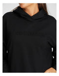 Rockwear Plush Fleece Hoodie in Black, women's soft, cozy, and relaxed-fit fleece hoodie for winter layering and casual wear.