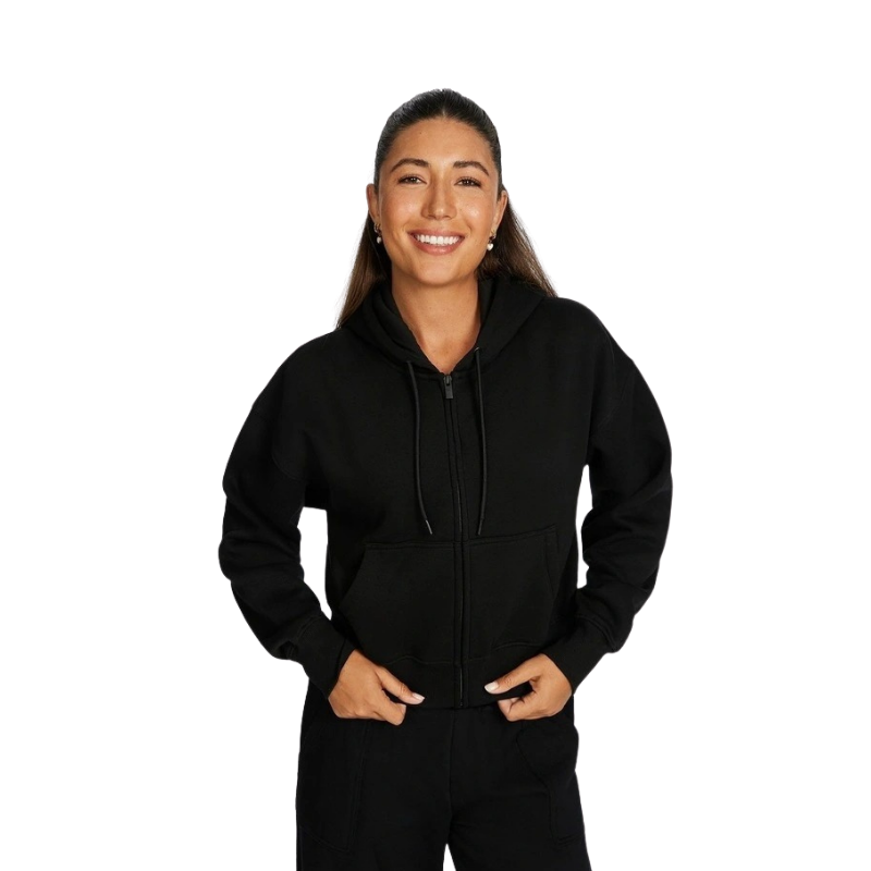 Rockwear Cosy Fleece Zip Through Hoodie in Black for Women