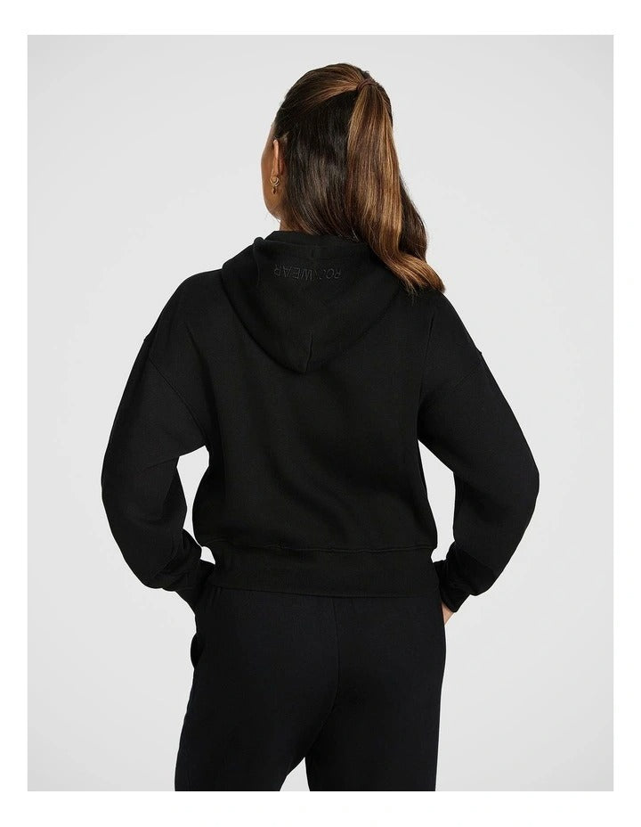 Rockwear Cosy Fleece Zip Through Hoodie in Black for Women