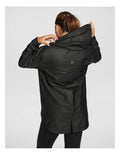 Rockwear Rain Jacket in Black, featuring a hood, Aquaguard zip, and snap close sleeve cuffs for weather protection.