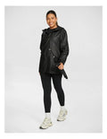 Rockwear Rain Jacket in Black, featuring a hood, Aquaguard zip, and snap close sleeve cuffs for weather protection.