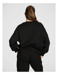 Rockwear Cosy Fleece Longline Crew Sweatshirt in Black offering full coverage and comfort.