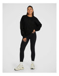 Rockwear Cosy Fleece Longline Crew Sweatshirt in Black offering full coverage and comfort.