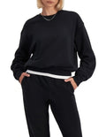 Sweats Cotton Fleece Pullover with crew neck, ribbed cuffs and waistband, made from soft cotton fleece for everyday comfort