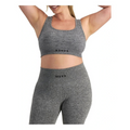 Move Rib Seamless Crop Bra with scoop neckline, removable cups, and ribbed stretch fabric for low impact support and comfort