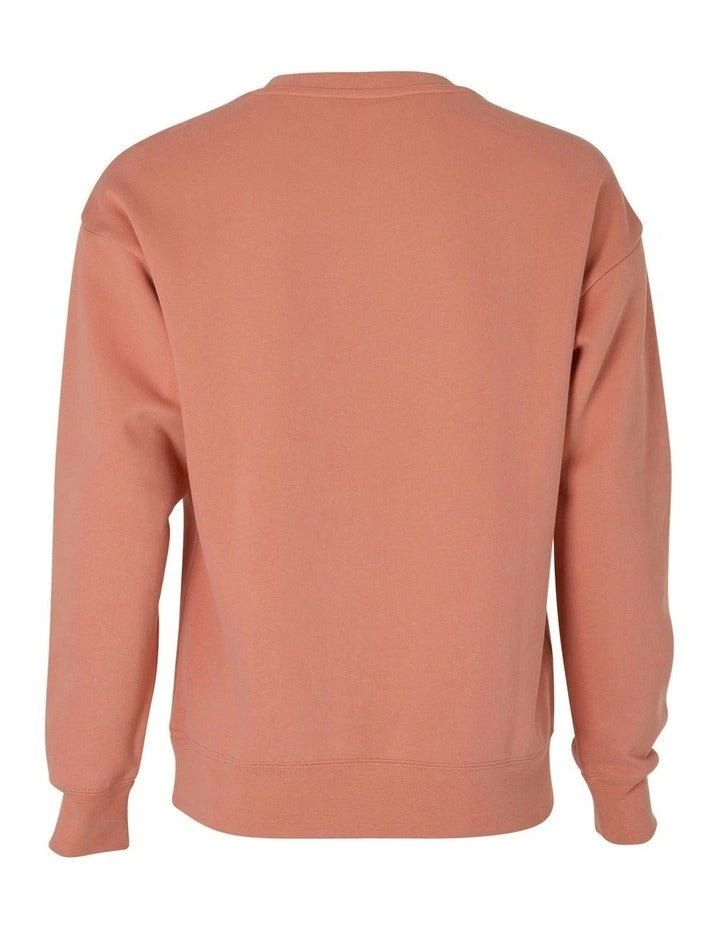 Puma Ess Elevated Badge Crew Fl Sweatshirt in grey, cotton blend, embroidered Puma Cat logo, ribbed cuffs and hem