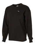 Puma Ess Elevated Badge Crew Fl Sweatshirt in cotton blend with embroidered Puma Cat logo, ribbed cuffs and hem for casual style