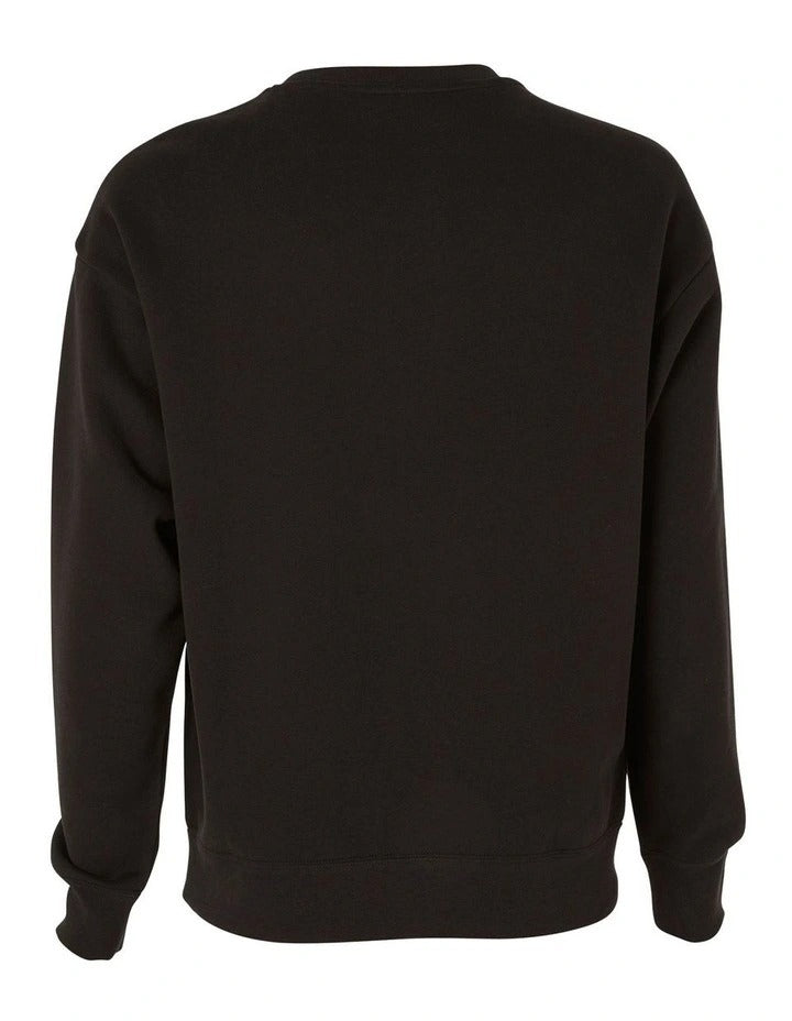 Puma Ess Elevated Badge Crew Fl Sweatshirt in cotton blend with embroidered Puma Cat logo, ribbed cuffs and hem for casual style