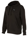 Puma Ess Elevated Badge Hoodie in cotton blend with embroidered Puma logo, adjustable hood, and ribbed cuffs