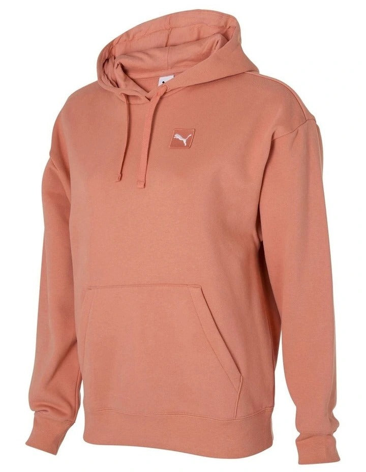 Coral hoodie with Puma logo on a white background