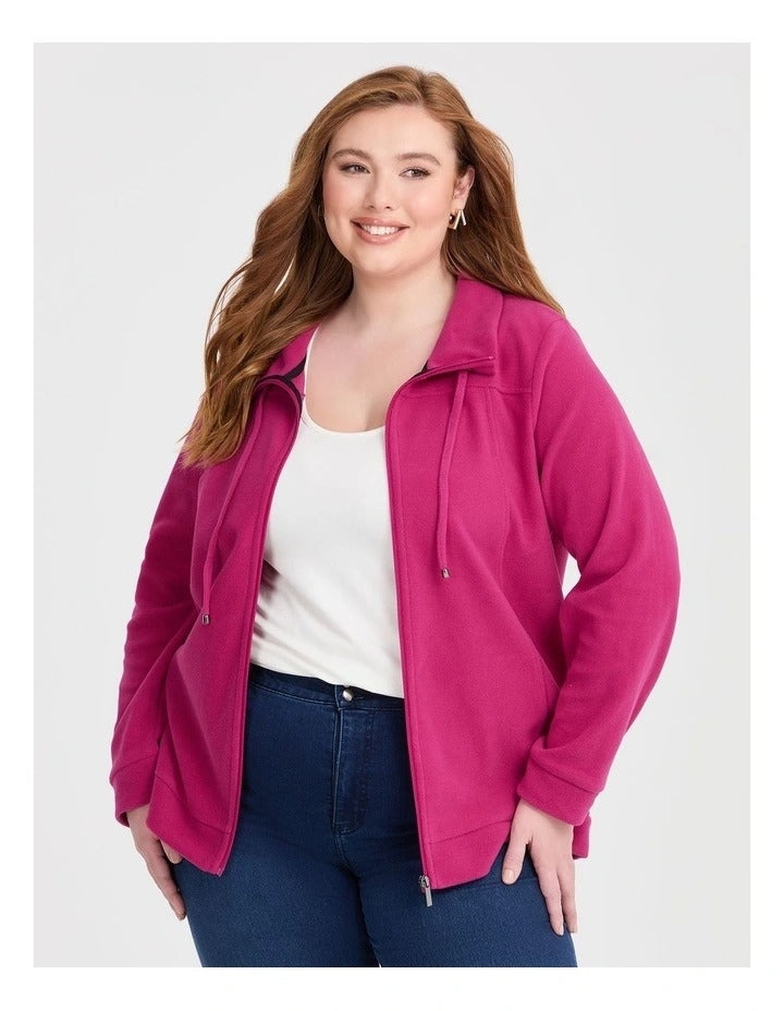 Taking Shape Polar Fleece Zip Front Jacket in Cerise Pink with cosy fleece fabric and zip closure