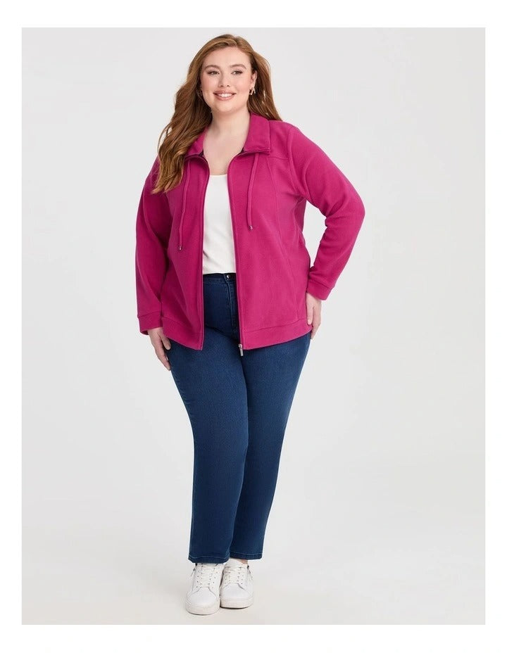 Taking Shape Polar Fleece Zip Front Jacket in Cerise Pink with cosy fleece fabric and zip closure