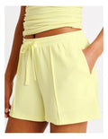 Chloe & Lola Pintuck Scuba Short in soft stretch modal fabric, featuring a drawcord and regular fit.