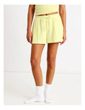Chloe & Lola Pintuck Scuba Short in soft stretch modal fabric, featuring a drawcord and regular fit.