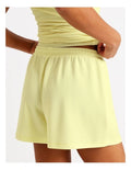 Chloe & Lola Pintuck Scuba Short in soft stretch modal fabric, featuring a drawcord and regular fit.