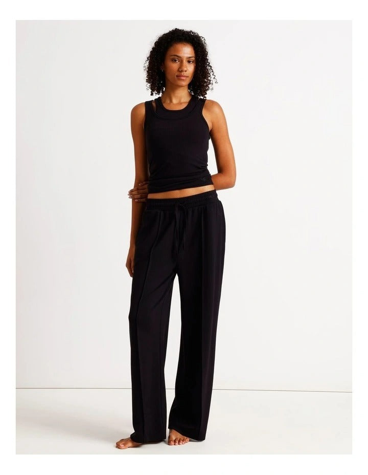 Chloe & Lola Loungewear Pintuck Scuba Pant in soft fabric, with relaxed fit and pintuck detail.