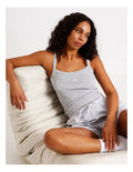 Chloe & Lola Loungewear Rib Square Tank in 100% Polyester, scoop neck, sleeveless, regular fit.